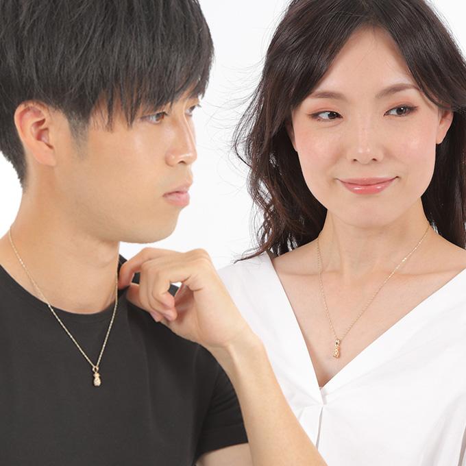 ハワイアンジュエリーネックレス 【チェーン付】 ゴールド ペンダント 14K 14金 イエローゴールド パイナップル 果物 フルーツ 波 レディースの画像
