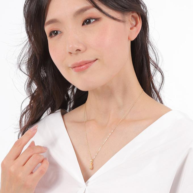 ハワイアンジュエリーネックレス 【チェーン付】 ゴールド ペンダント 14K 14金 イエローゴールド パイナップル 果物 フルーツ 波 レディースの画像