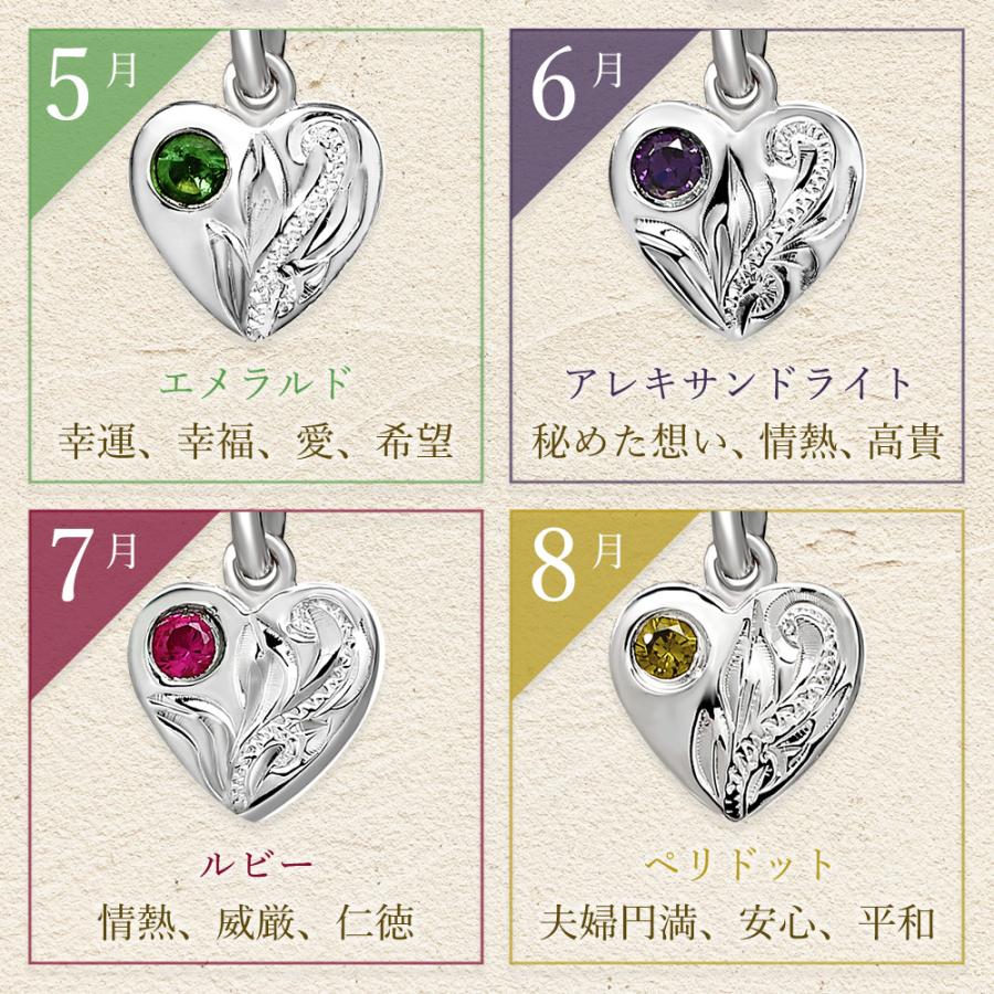 ハワイアンジュエリー ベビーリング 12月 誕生石 カラー ジルコニア ペンダント トップ ヘッド シルバー925 ネックレス バース ストーンの画像