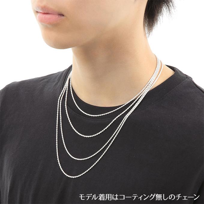ハワイアンジュエリーネックレス チェーン シルバー925 ロープ ピンクゴールド コーティング 太さ約1.5mm 長さ選べる 40cm 45cm 50cmの画像
