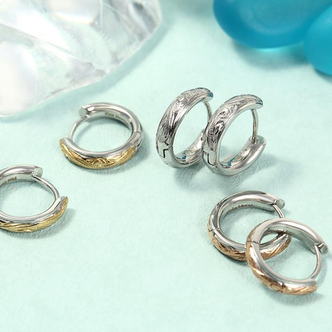 ハワイアンジュエリーピアス 片耳用 フープ ペア サージカル ステンレス ホヌ スクロール 波  爆買 |  | 19