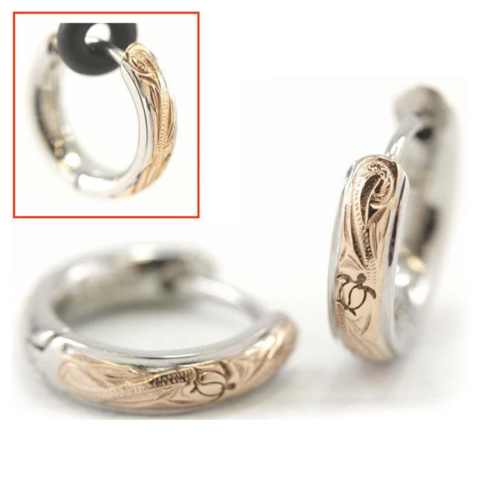 ハワイアンジュエリーピアス 片耳用 フープ ペア サージカル ステンレス ホヌ スクロール 波  爆買 |  | 09