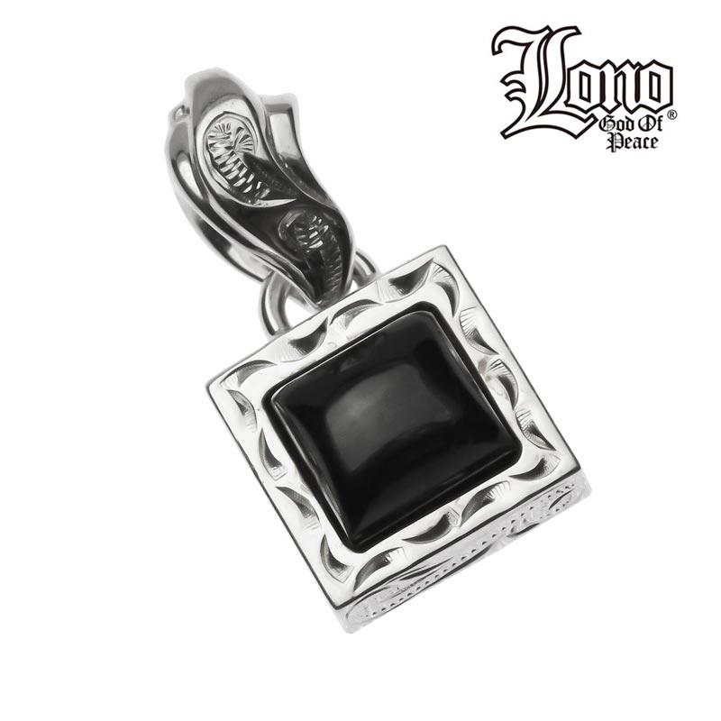 Lono プレートペンダント ブラックロジウム ブラックジルコニア