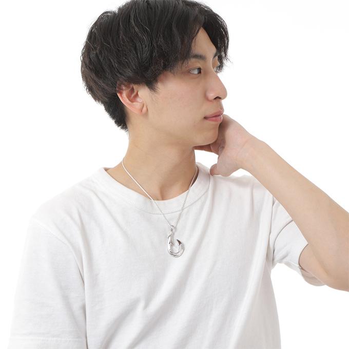 ハワイアンジュエリーネックレス ペア セット ペンダント メンズ レディース シルバー925 誕生日プレゼント 女性 男性 フィッシュフック コアウッドの画像
