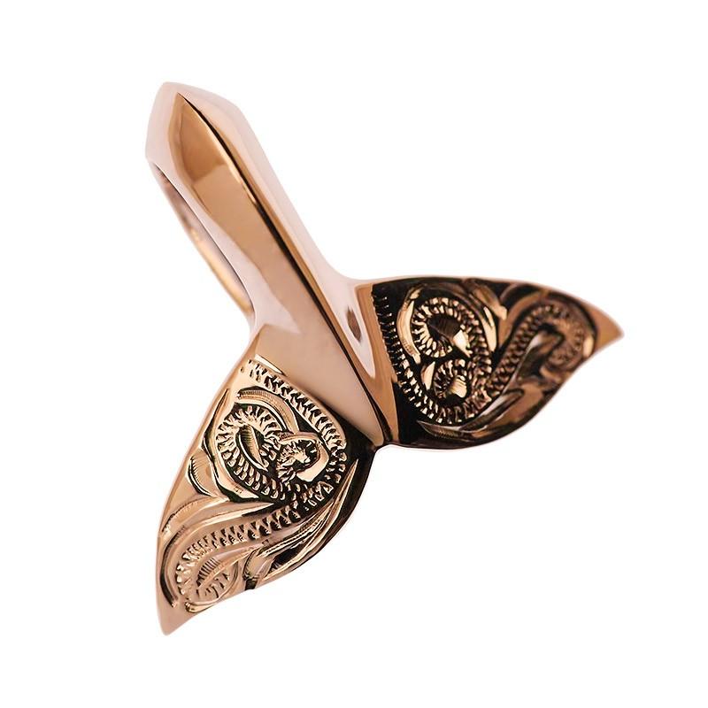 ハワイアンジュエリー  LONO ロノ ペンダント トップ ヘッド 14K 14金 ゴールド ホエール テール くじら クジラ 鯨 尻尾 テイル 波 スクロールの画像