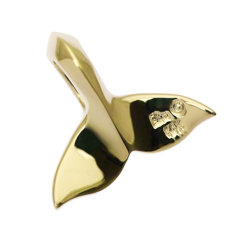 ハワイアンジュエリー  LONO ロノ ペンダント トップ ヘッド 14K 14金 ゴールド ホエール テール くじら クジラ 鯨 尻尾 テイル 波 スクロールの画像