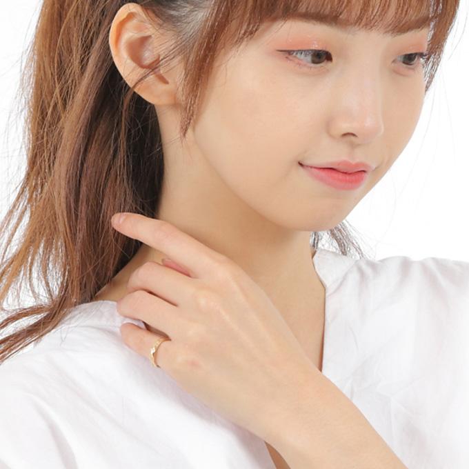 ハワイアンジュエリーピンキーリング 指輪 レディース メンズ ペア イエローゴールド 金 14K 誕生日プレゼント 女性 男性 サイズ 3号〜 波 プルメリアの画像