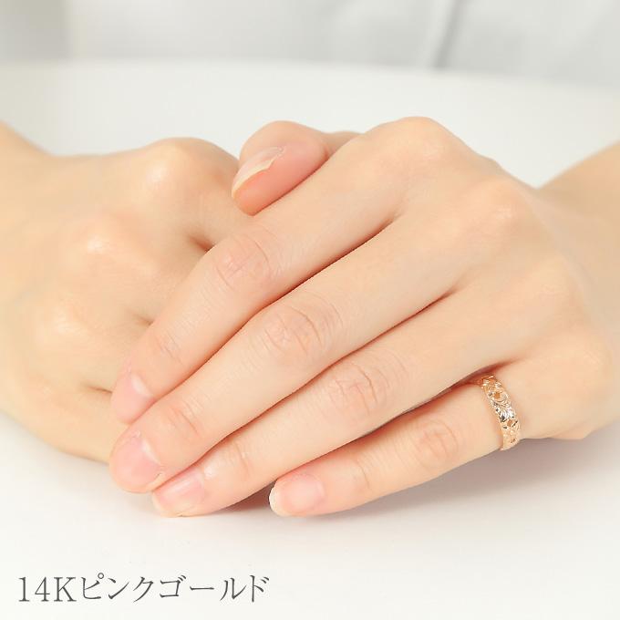ハワイアンジュエリー【選べる2色】 トゥリング ピンキーリング リング 指輪 サイズフリー ゴールド 14金 14K ピンクゴールド イエローゴールドの画像