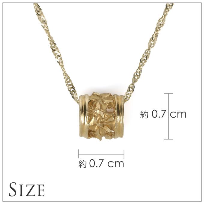 ハワイアンジュエリーネックレス 【チェーン付】 ゴールド ペンダント 14金 14K イエローゴールド バレル 樽 プルメリア 花 プチの画像