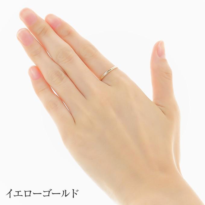ハワイアンジュエリー指輪 レディース フラット ピンキーリング 14K ゴールド 金 誕生日プレゼントの画像