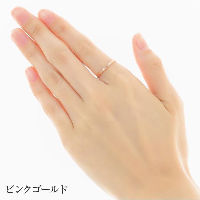 ハワイアンジュエリー指輪 レディース フラット ピンキーリング 14K ゴールド 金 誕生日プレゼントの画像
