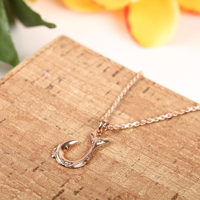 ハワイアンジュエリー 14Ｋピンクゴールド ペンダントトップ ハワイアンジュエリーフィッシュフック 14金 ピンクゴールド