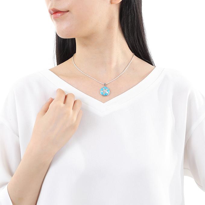 ハワイアンジュエリーネックレス ペンダントトップ レディース メンズ シルバー925 ヒトデ ひとで スターフィッシュ ターコイズ ロジウム加工_7