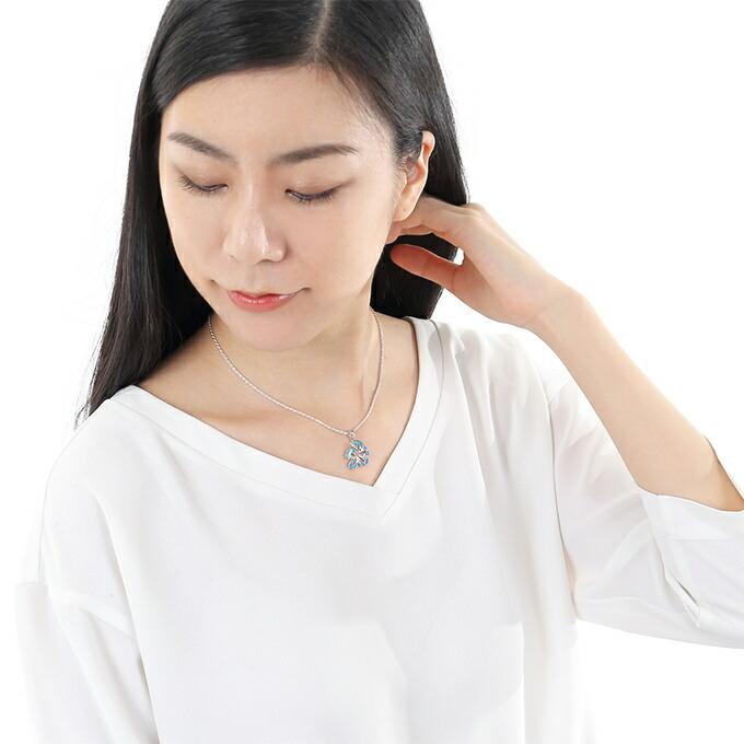 ハワイアンジュエリーネックレス ペンダントトップ ペンダントヘッド レディース シルバー925 ハイビスカス シンセティックオパール ロジウム加工_7