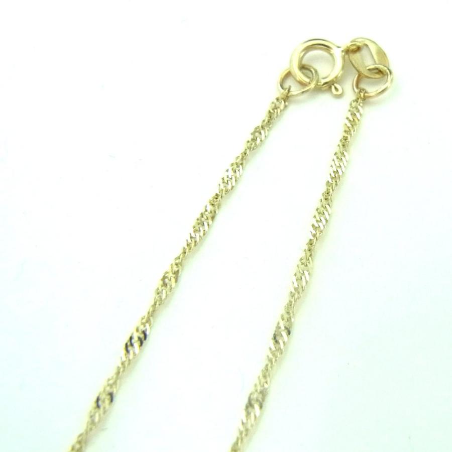 ハワイアンジュエリーネックレス 14K 14金 イエローゴールド シンガポールチェーン SG20 16inch 40cm レディース メンズの画像