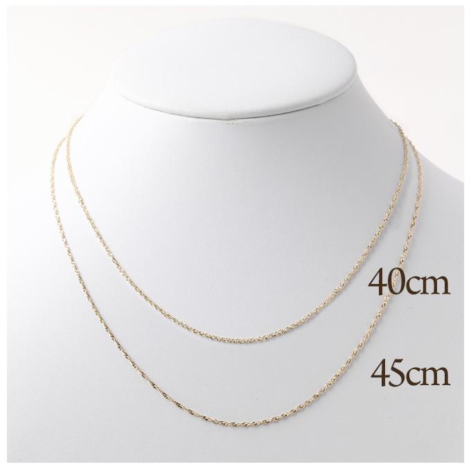 ハワイアンジュエリーネックレス 14K 14金 イエローゴールド シンガポールチェーン SG20 16inch 40cm レディース メンズの画像