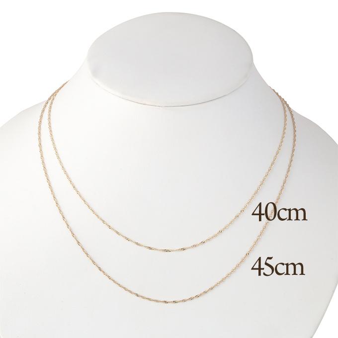 ハワイアンジュエリーネックレス 14K 14金 ピンクゴールド シンガポールチェーン (長さ:40cm) レディース メンズ ハワイアン プチギフトの画像