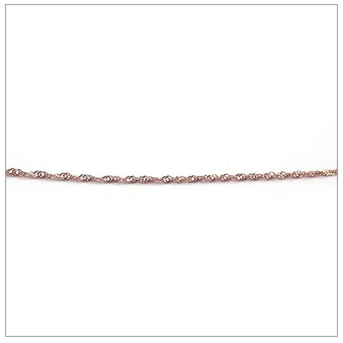ハワイアンジュエリーネックレス 14K 14金 ピンクゴールド シンガポールチェーン (長さ:45cm) レディース メンズ ハワイアン プチギフトの画像