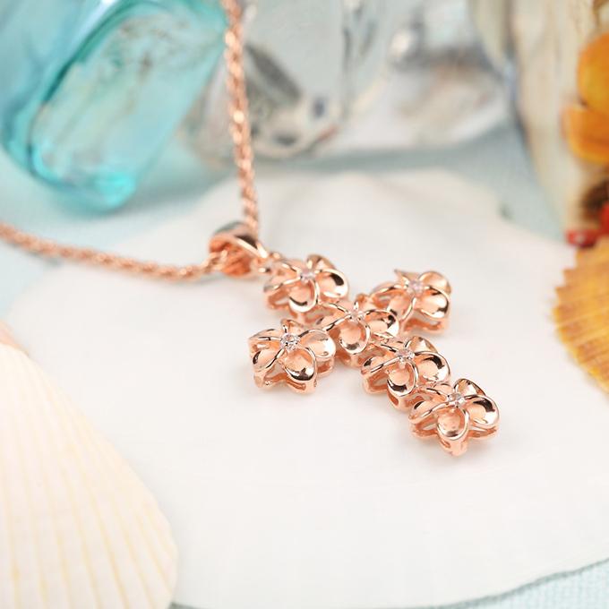 プルメリア ペンダントトップ 14K ピンクゴールド ハワイアン フラ プルメリア ペンダントトップ 14K ピンクゴールド ハワイアン フラ