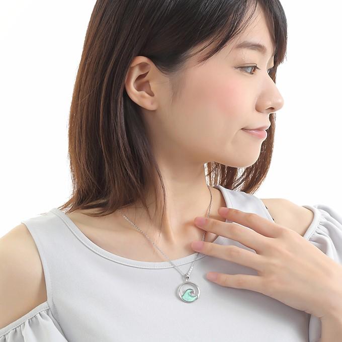 ハワイアンジュエリー ネックレス チェーン付き ペンダント レディース オーシャン ウエーブ 波 スクロール | ハワイアンジュエリー | 10