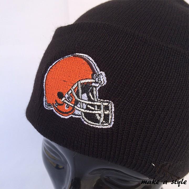 ブラウンズ BROWNS ニットキャップ ロゴ 刺繍 ニット帽 NFL B系 ストリート系 ヒップホップ ギャング マフィア スケーター パンク ロック sk8 バイカー 西海岸｜makast｜02