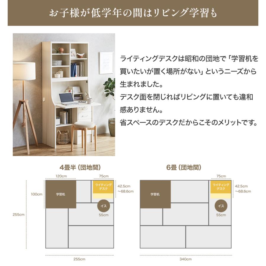 makeーspace ライティングデスク 学習机 コンパクト 折りたたみ 省