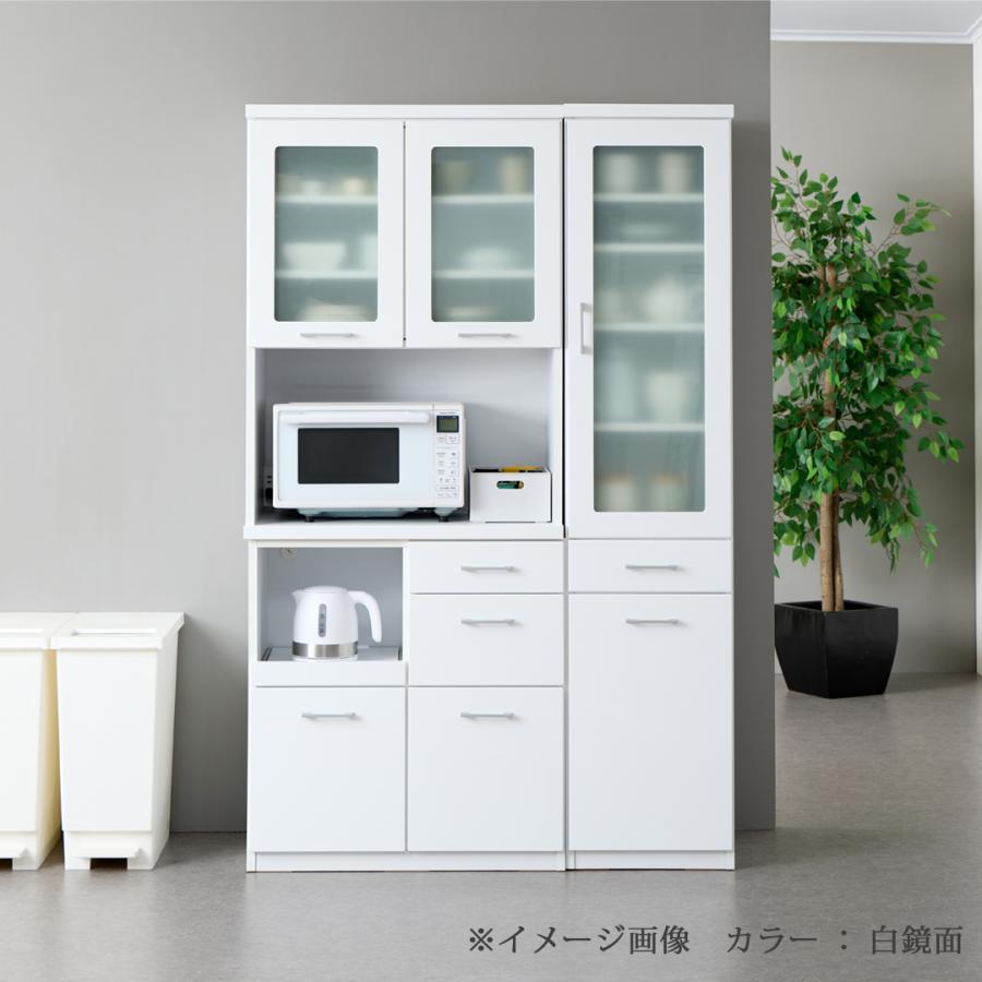 日本製 開梱設置無料 薄型 奥行42cm ダイニングボード 幅60cm ガラス扉 引出し 板扉 白木目 ウォールナット 白鏡面 MK-60DB |  | 09