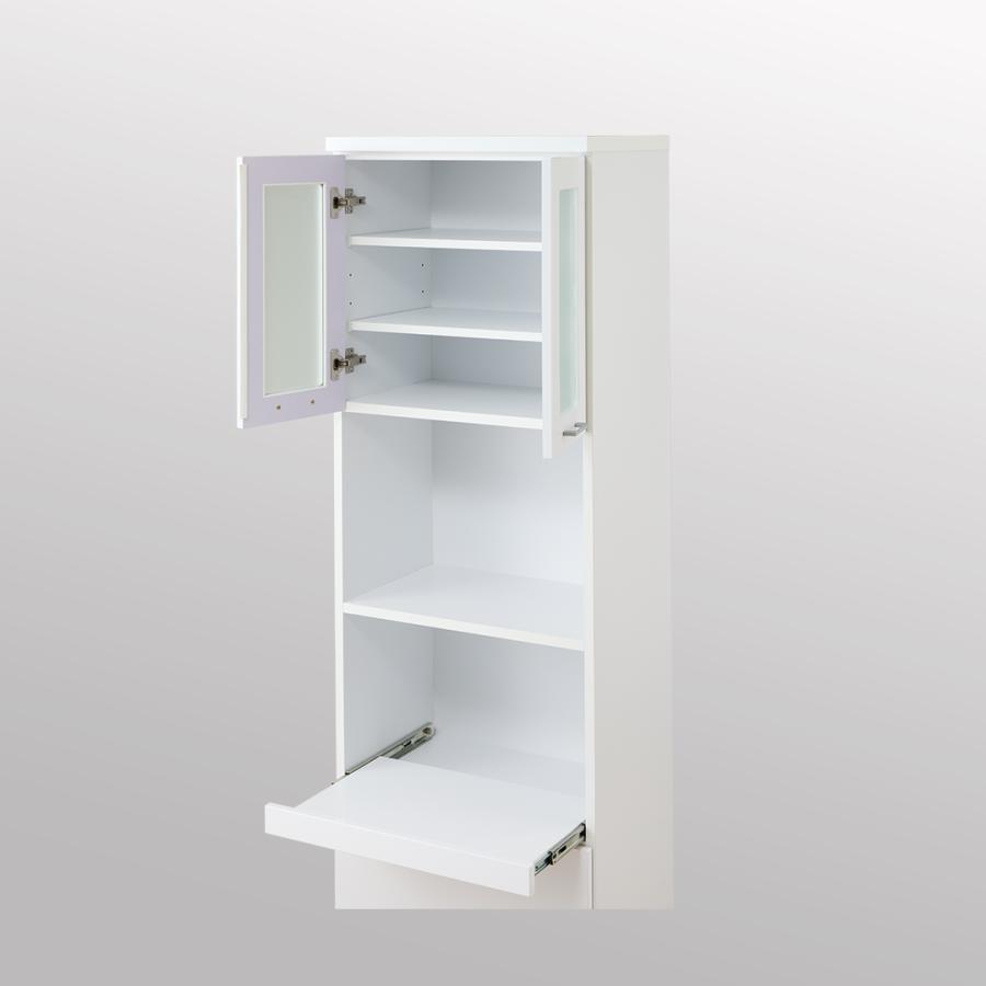 日本製 開梱設置無料 薄型 奥行42cm ダイニングボード 幅60cm ガラス扉 オープンラック 深型引出し 板扉 白木目 ウォールナット 白鏡面 MK-60R |  | 02