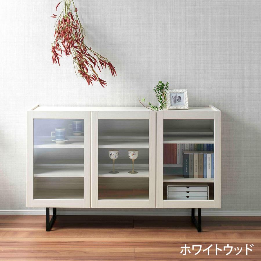 完成品 組立不要 ガラス扉付き 本棚 棚板二段式 収納 フナモコ  ホワイトウッド リアルウォールナット 幅119.8×奥行33.3×高さ75cm BLD/BLS-120G | フナモコ | 01