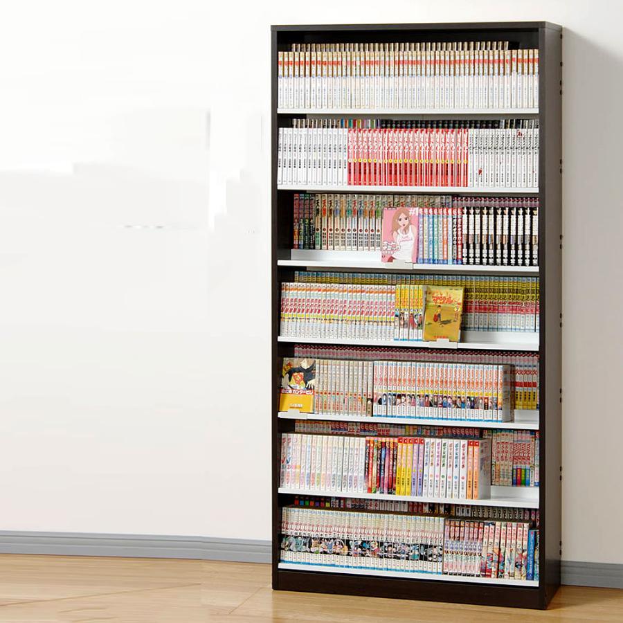 コミック 本棚 大容量 ラック ダブル棚板 ひな壇 前後段違い