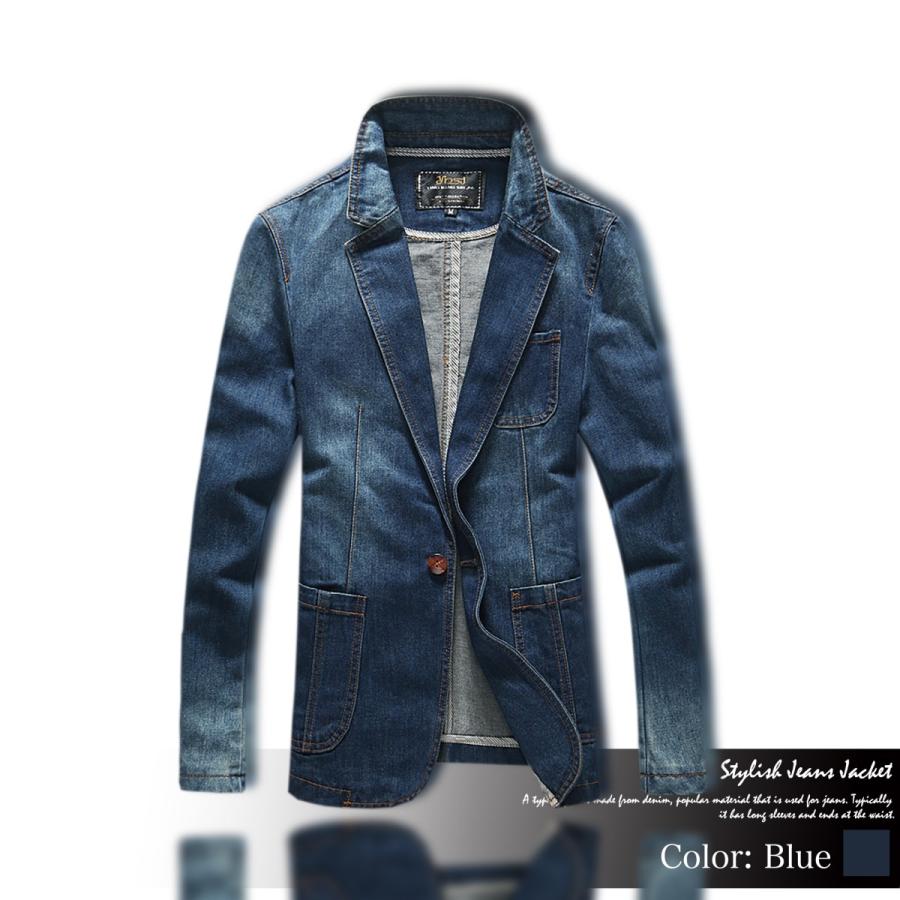 【送料無料】デニム テーラード ジャケット メンズ アウター ジージャン Gジャン メンズジャケット デニムジャケット |  | 01