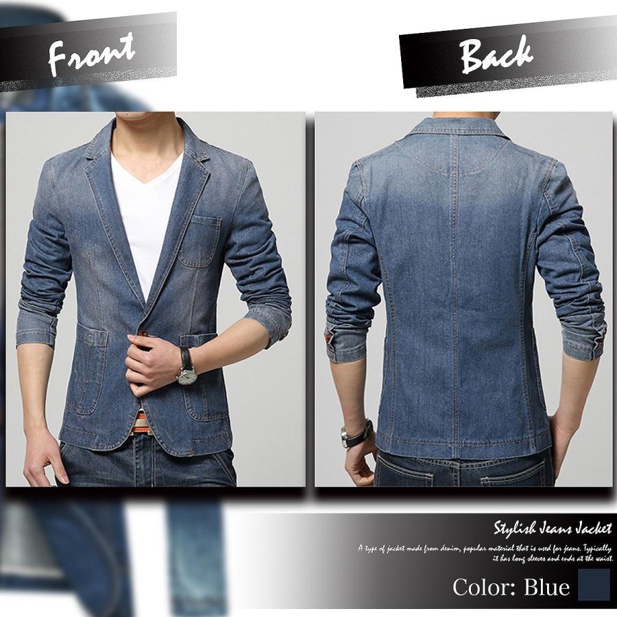 【送料無料】デニム テーラード ジャケット メンズ アウター ジージャン Gジャン メンズジャケット デニムジャケット |  | 03