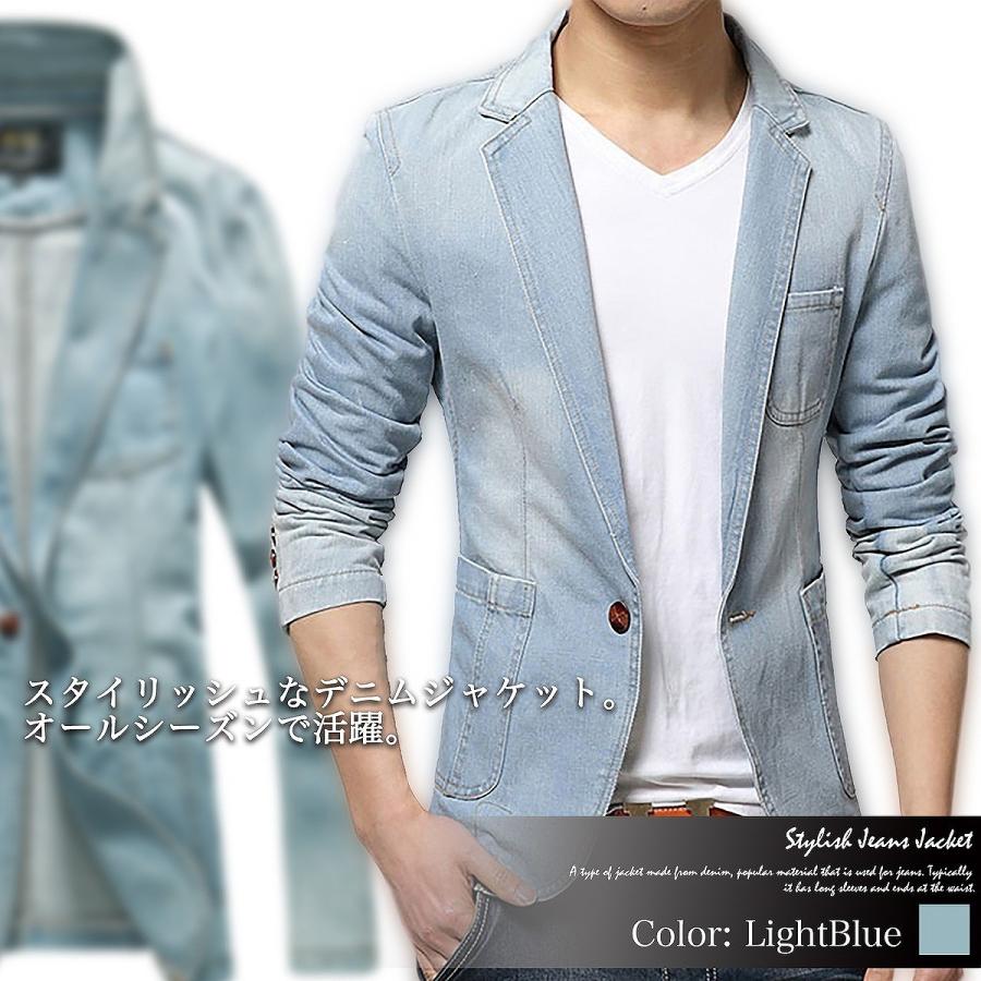 【送料無料】デニム テーラード ジャケット メンズ アウター ジージャン Gジャン メンズジャケット デニムジャケット |  | 06