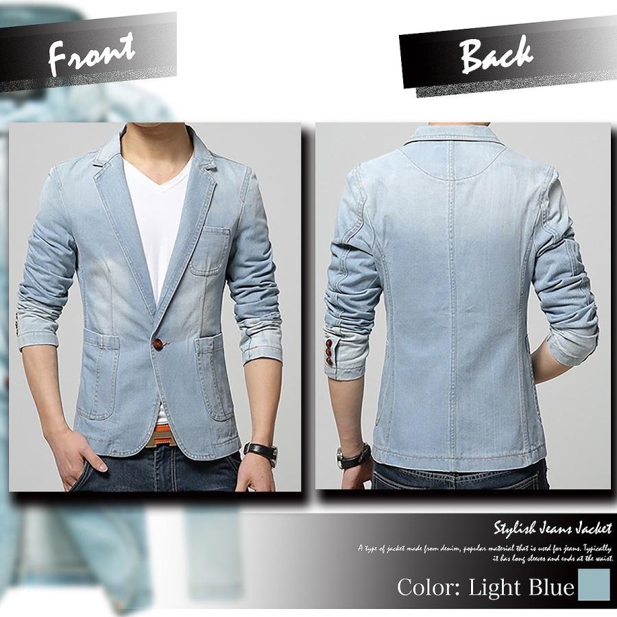 【送料無料】デニム テーラード ジャケット メンズ アウター ジージャン Gジャン メンズジャケット デニムジャケット |  | 07
