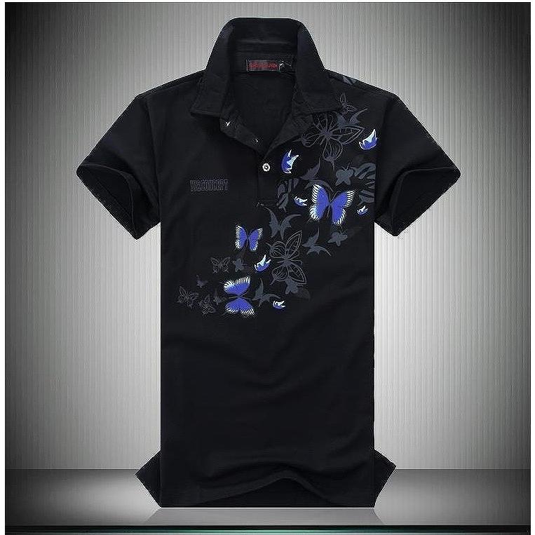 【送料無料】メンズ 蝶柄 乱舞 ポロシャツ 半袖 メンズポロシャツ 半袖ポロシャツ |  | 03