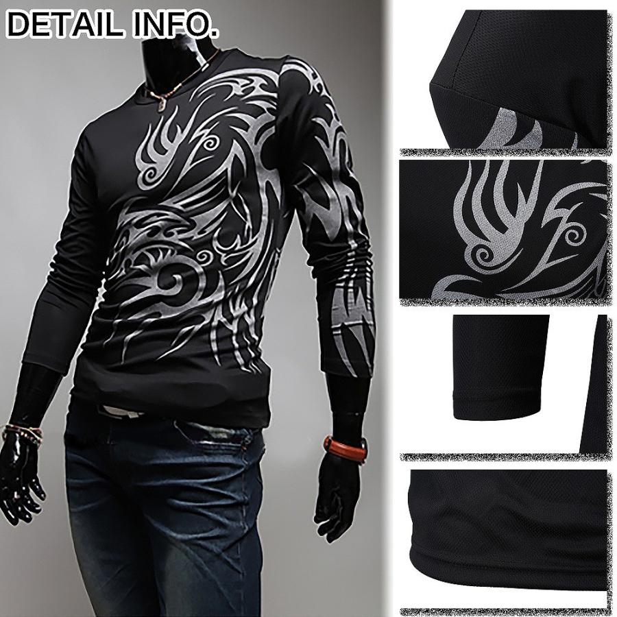 【送料無料】メンズ インパクト ロンＴ トライバル柄 ドラゴン 長袖 Tシャツ |  | 03