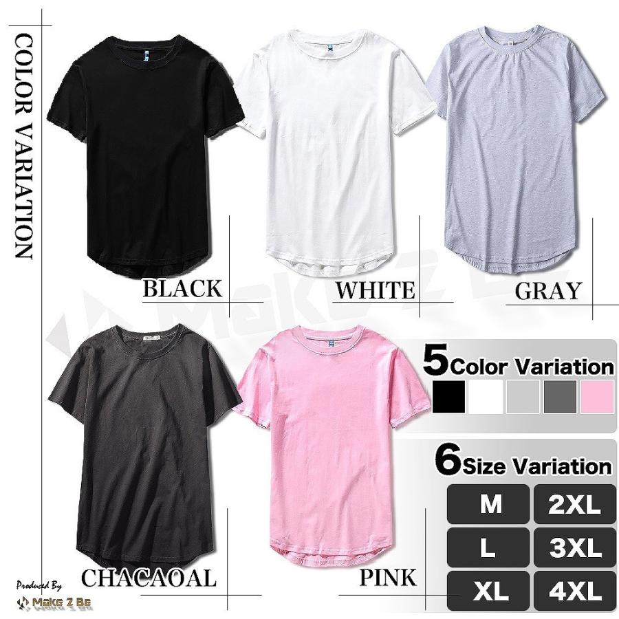 【送料無料】スタイリッシュ 半袖 無地 ラウンドカット Tシャツ 前後アシメ カットソー メンズ レディース トップス |  | 01