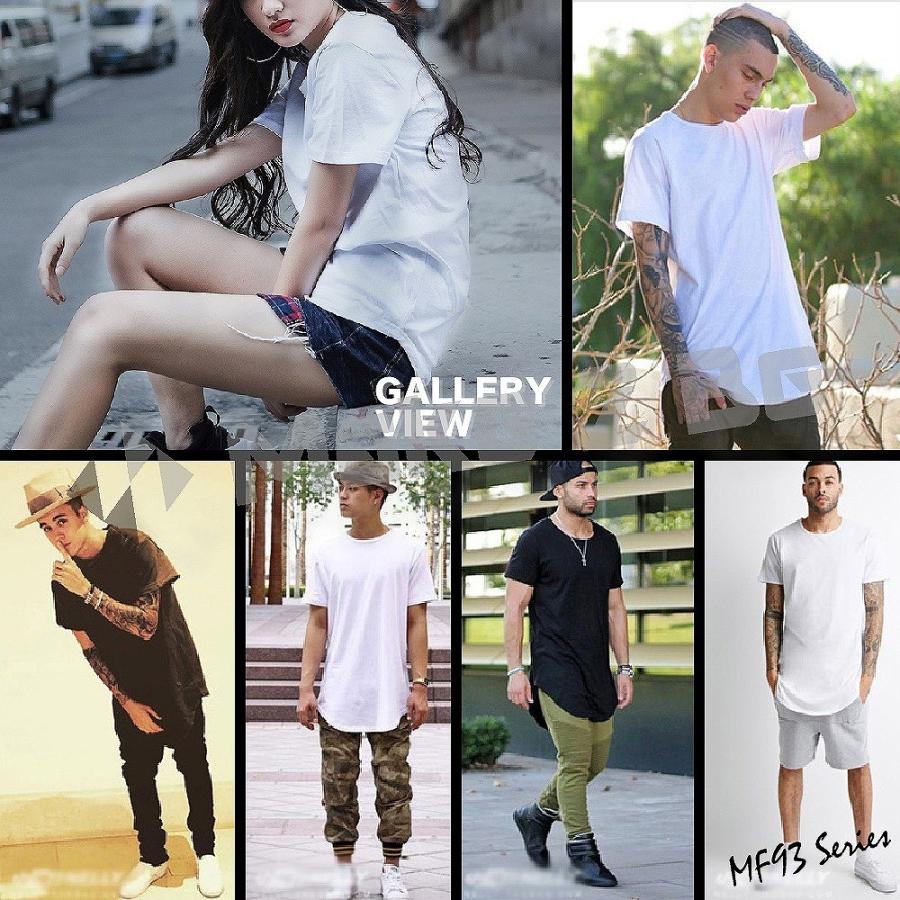 【送料無料】スタイリッシュ 半袖 無地 ラウンドカット Tシャツ 前後アシメ カットソー メンズ レディース トップス |  | 04