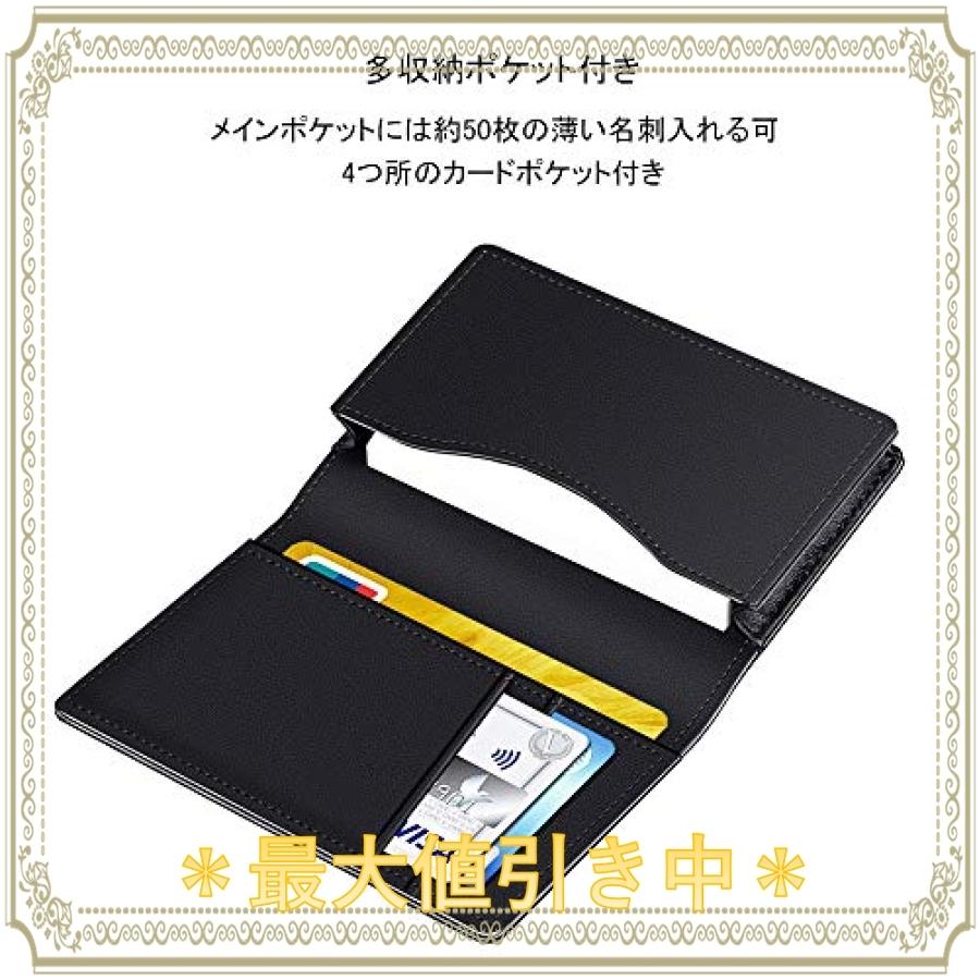 名刺入れ 牛革 本革 レザー ソフト 皮 パスケース 二つ折り 免許証 両面 カード入れ 名刺ケース 兼用 コードバン お洒落 ビジネス 通勤用 整理 大容量 50枚収納 Hvinpy6ogw Cosbrapim Com Br