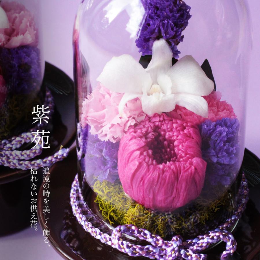 プリザーブドフラワー 仏花 お供え 仏壇 ガラスドーム ケース入り 紫苑 小 S ミニ 単品 Pb4 Makefuture 通販 Yahoo ショッピング
