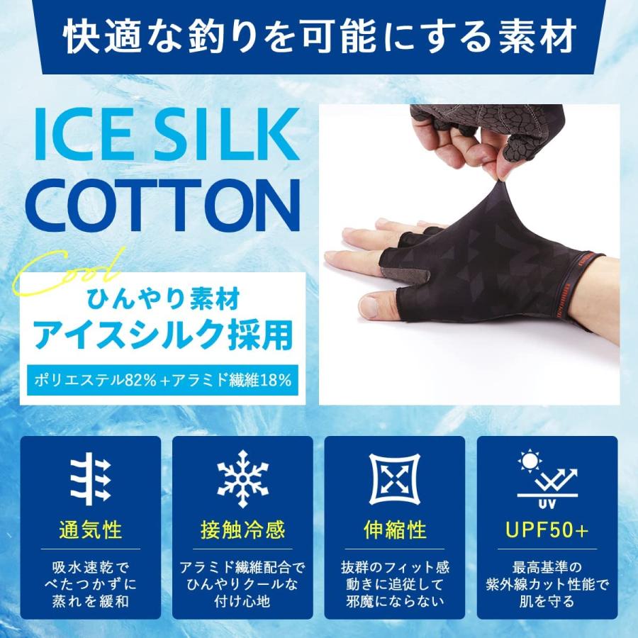 UMIBOZU ウミボウズ フィッシンググローブ 釣り用 アウトドア手袋 オールシーズン 高グリップ UVカット 5本カット 通気性 伸縮 滑り止め |  | 05