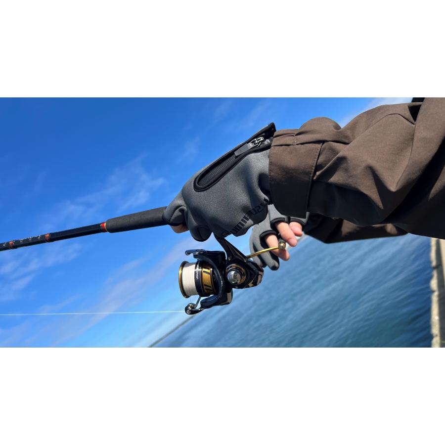 【再入荷】UMIBOZU ウミボウズ 釣り グローブ フィッシンググローブ 釣り用手袋 冬 防寒 YKK止水ジッパー 裏起毛 釣りグローブ 手袋 冬用グローブ 三本指出し |  | 11