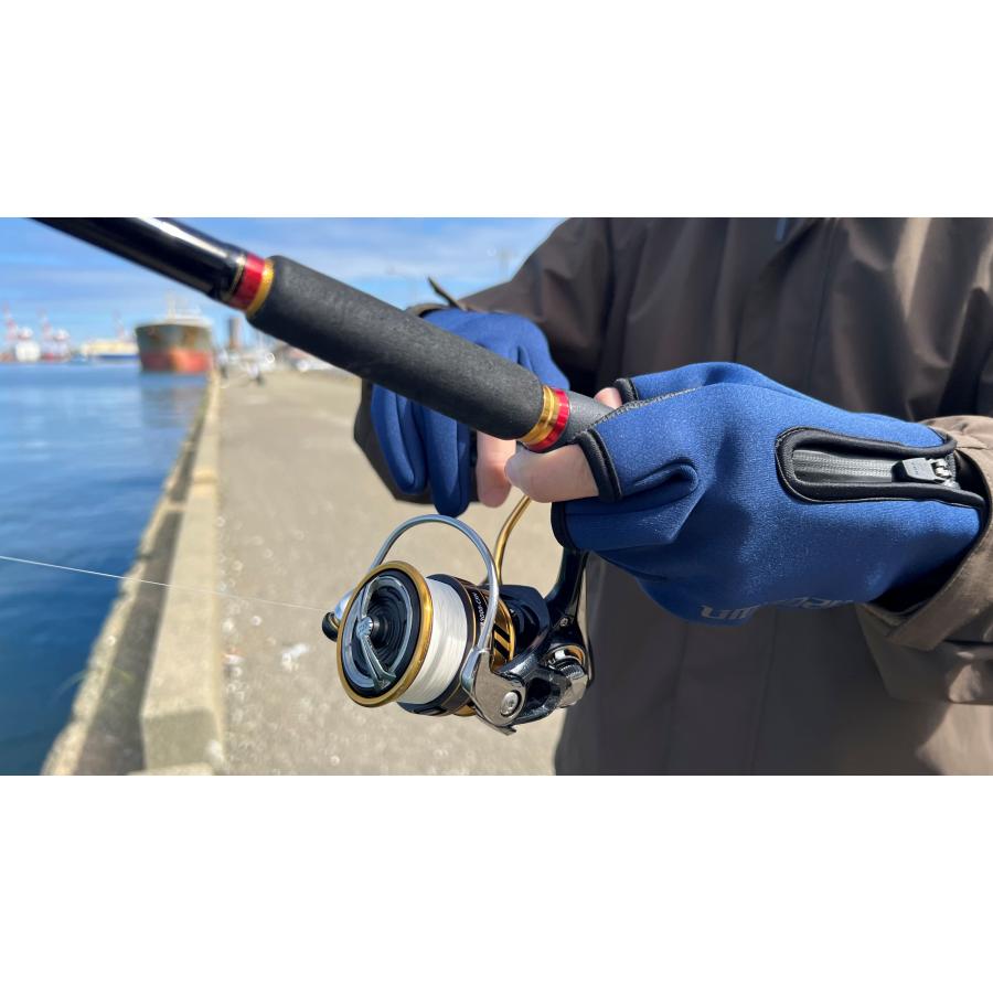 【再入荷】UMIBOZU ウミボウズ 釣り グローブ フィッシンググローブ 釣り用手袋 冬 防寒 YKK止水ジッパー 裏起毛 釣りグローブ 手袋 冬用グローブ 三本指出し |  | 12