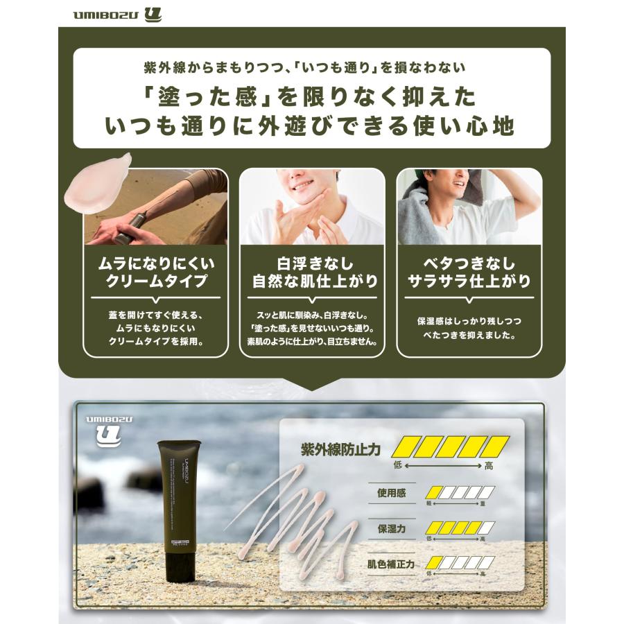 【医薬部外品】UMIBOZU（ウミボウズ）日焼け止め クリーム SPF50+ PA++++ 紫外線対策 リーフセーフ 日本製 釣り アウトドア 日焼け止め メンズ スポーツ |  | 03