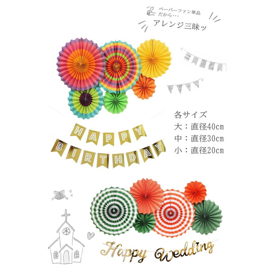 飾り付け セット 誕生日 結婚式 ペーパーファン ガーランド パーティー 飾り Happy Birthday バースデー おしゃれ 女の子 男の子 インテリア Garland0023 Make Labo 通販 Yahoo ショッピング