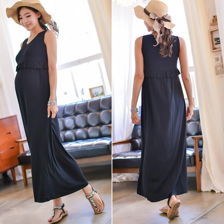 マタニティ ノースリーブ ロング ワンピース マタニティワンピース 授乳服 授乳口付き マタニティウェア Stall009ss マタニティー 生活雑貨 Greenleaf 通販 Yahoo ショッピング