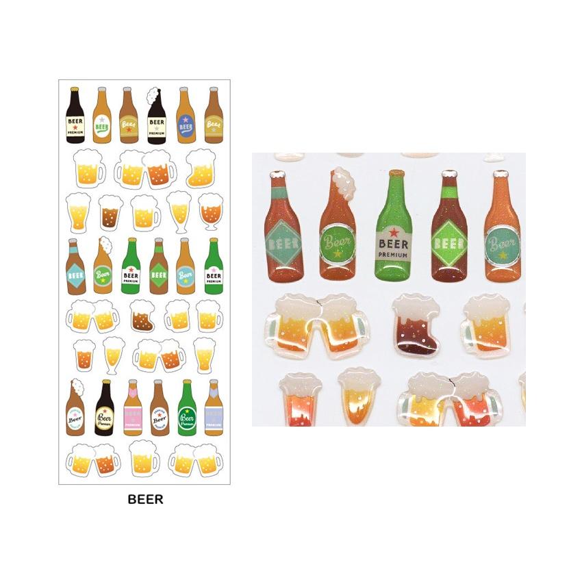 ドロップシール　BEER　ビール　シール　　デコシール　　きらきらシール　シールシート 　ドロップシール 　アクティブコーポレーション デコレーションシール | 