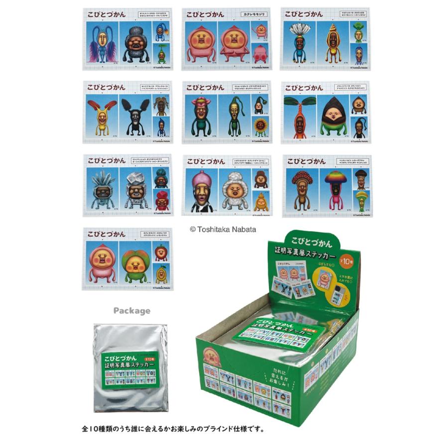 こびとづかん　証明写真風ステッカー　シール　ステッカー トレーディングステッカー　全10種単品ランダム　こびと図鑑 | 