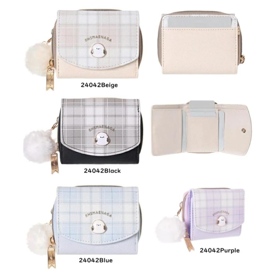 WC24042　Coboca　しまえなが　コンパクト財布　お財布　財布　レディース財布　三つ折り財布　お財布 コンパクト　小銭入れ　シマエナガミニ財布 | 