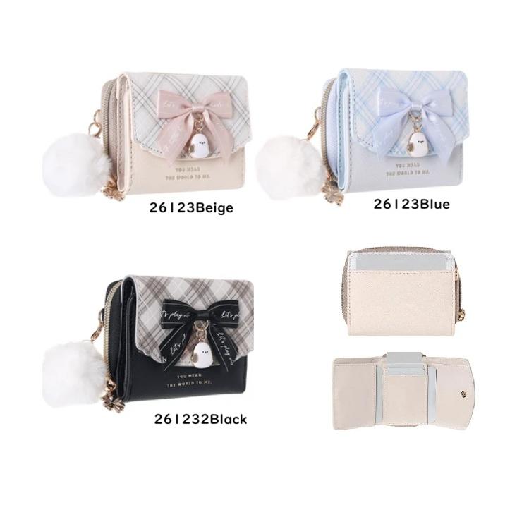 WC26123　Coboca　しまえなが　コンパクト財布　お財布　財布　レディース財布　三つ折り財布　お財布 コンパクト　小銭入れ　シマエナガミニ財布 | 